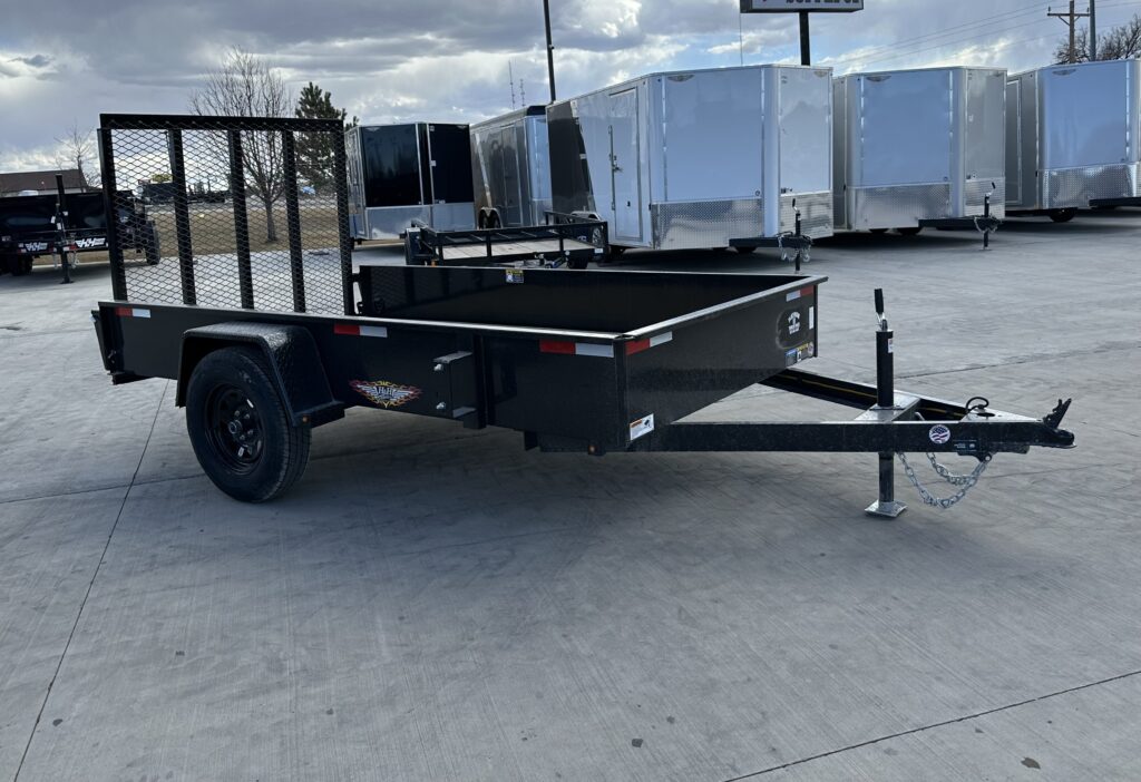 H&H ATV TRAILER - 66IN X 10FT - SOLID SIDE BLACK STEEL - Platinum Trailer